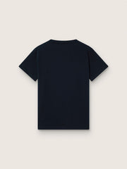 Journey T-shirt for boys in blue cotton jersey with digital mascot print