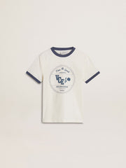 Boys' white T-shirt with blue print