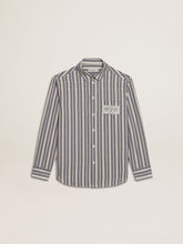 Boys' striped shirt with Golden Dreamers detail on the pocket