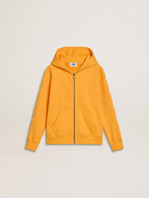 Boys’ orange sweatshirt with zip fastening