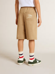 Boys' shorts in beige cotton