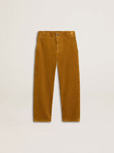 Boys' tobacco-colored chino pants with embroidery