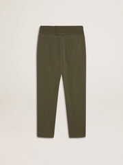 Boys' military-green joggers with white stars
