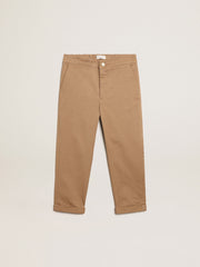 Boys’ chinos in caramel cotton