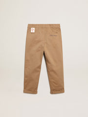 Boys’ chinos in caramel cotton
