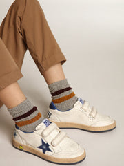 Ball Star Junior with blue metallic leather star and heel tab