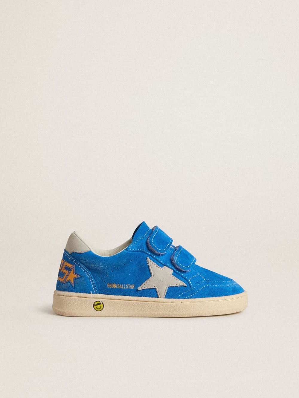 Junior Ball Star in light blue suede with gray nubuck star and heel tab