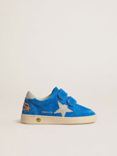 Junior Ball Star in light blue suede with gray nubuck star and heel tab