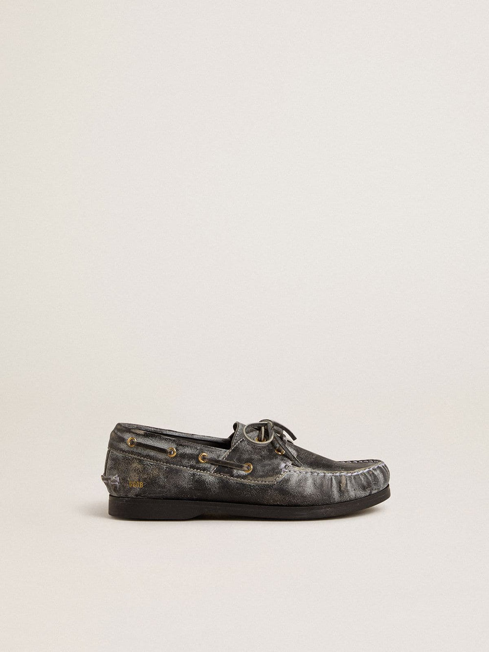 Junior Cruise loafer in black distressed leather