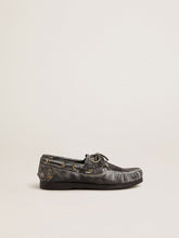 Junior Cruise loafer in black distressed leather