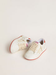 Junior Ball Star in leather with cream-colored star and red leather heel tab