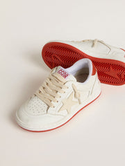 Junior Ball Star in leather with cream-colored star and red leather heel tab
