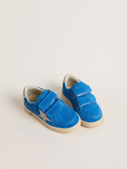 Young Ball Star in light blue suede with gray nubuck star and heel tab