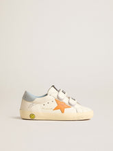Young Old School in leather with orange star and baby blue heel tab