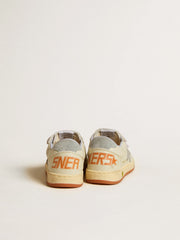 Ball Star Teen in white leather with powder blue star and heel tab