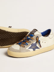 Super-Star Young with blue leather star and ice-gray suede inserts