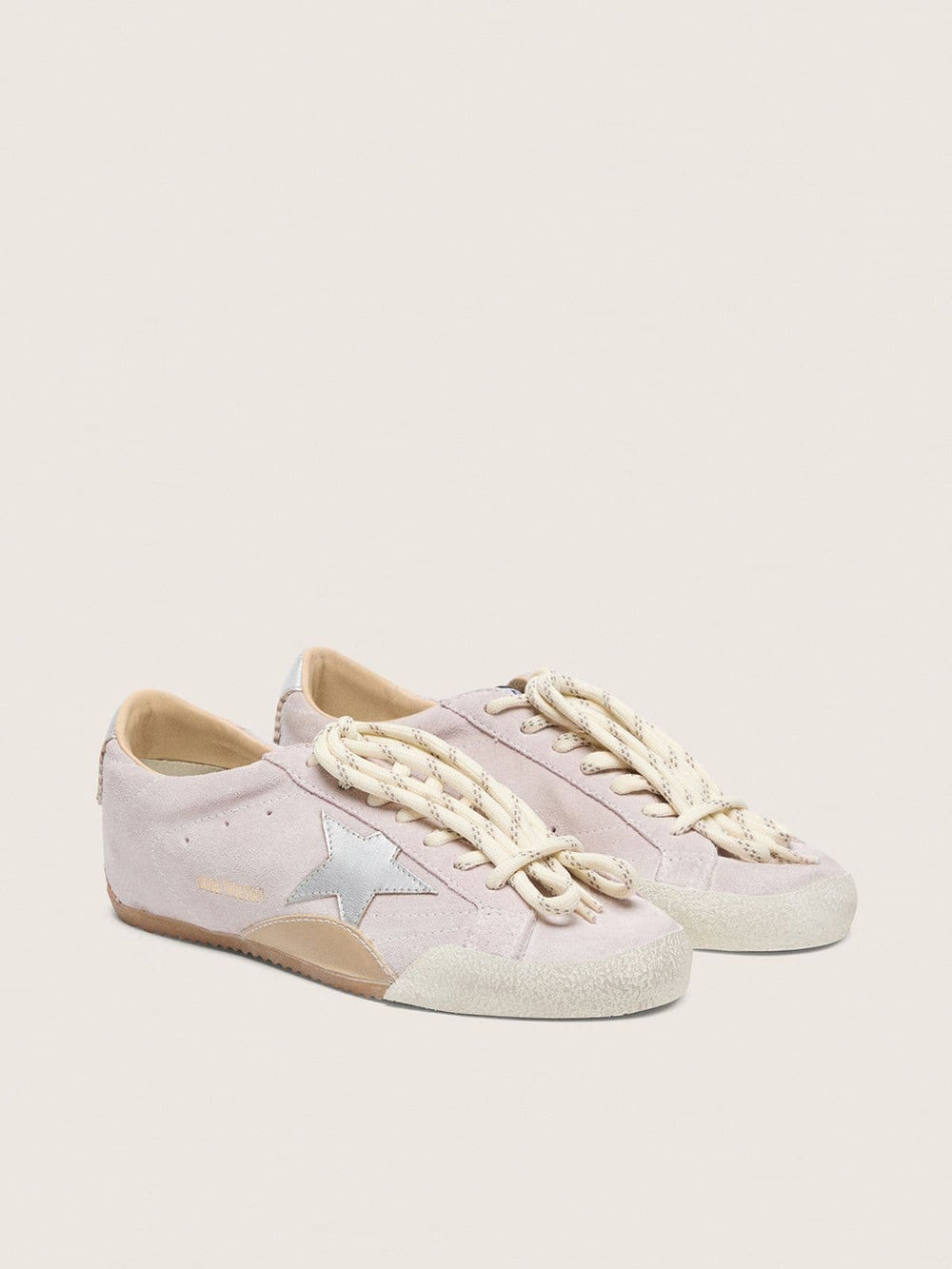 Women's True-Star in pastel pink suede with silver star and heel tab