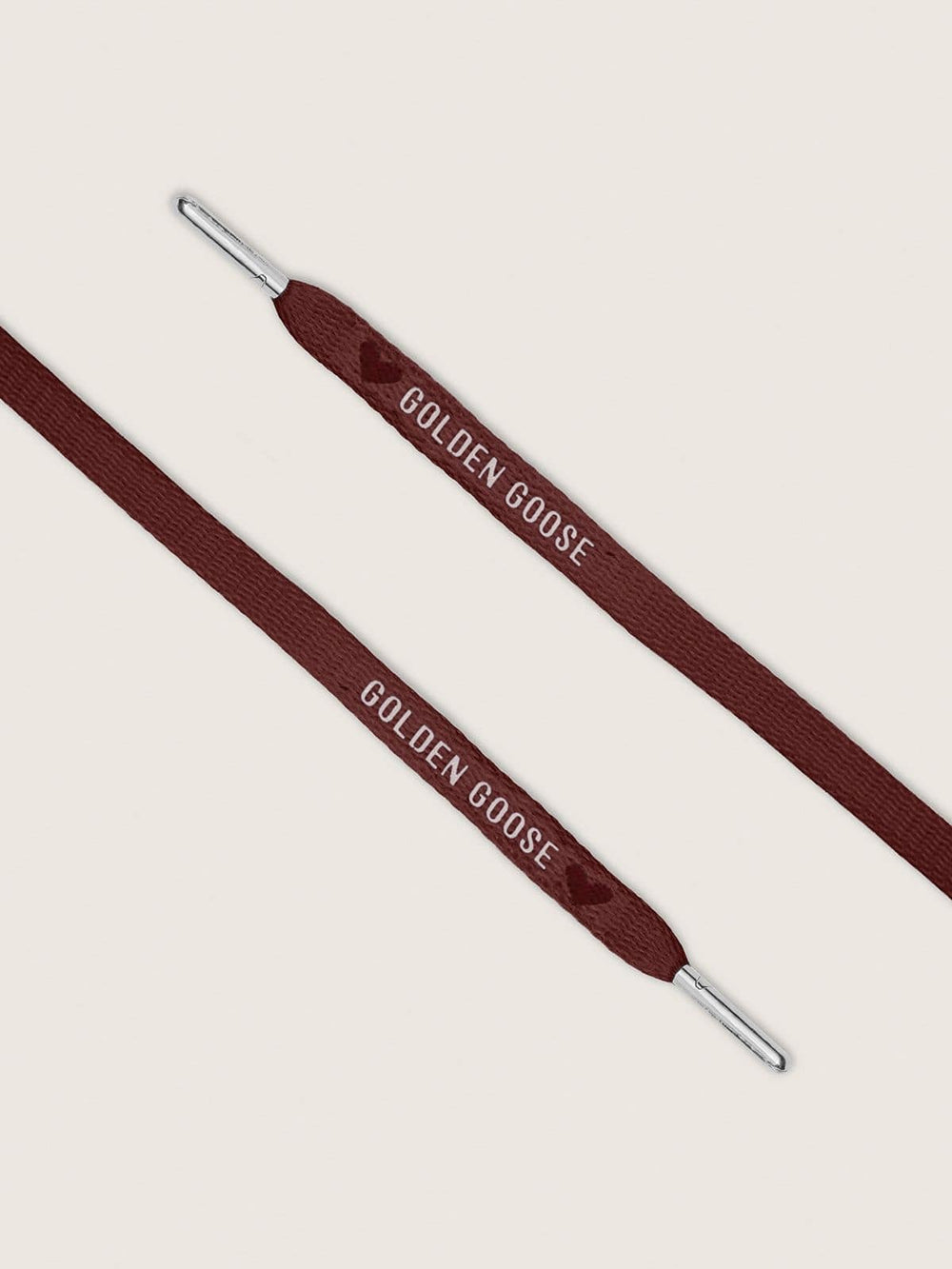 Burgundy LTD laces with embroidered hearts and contrast logo