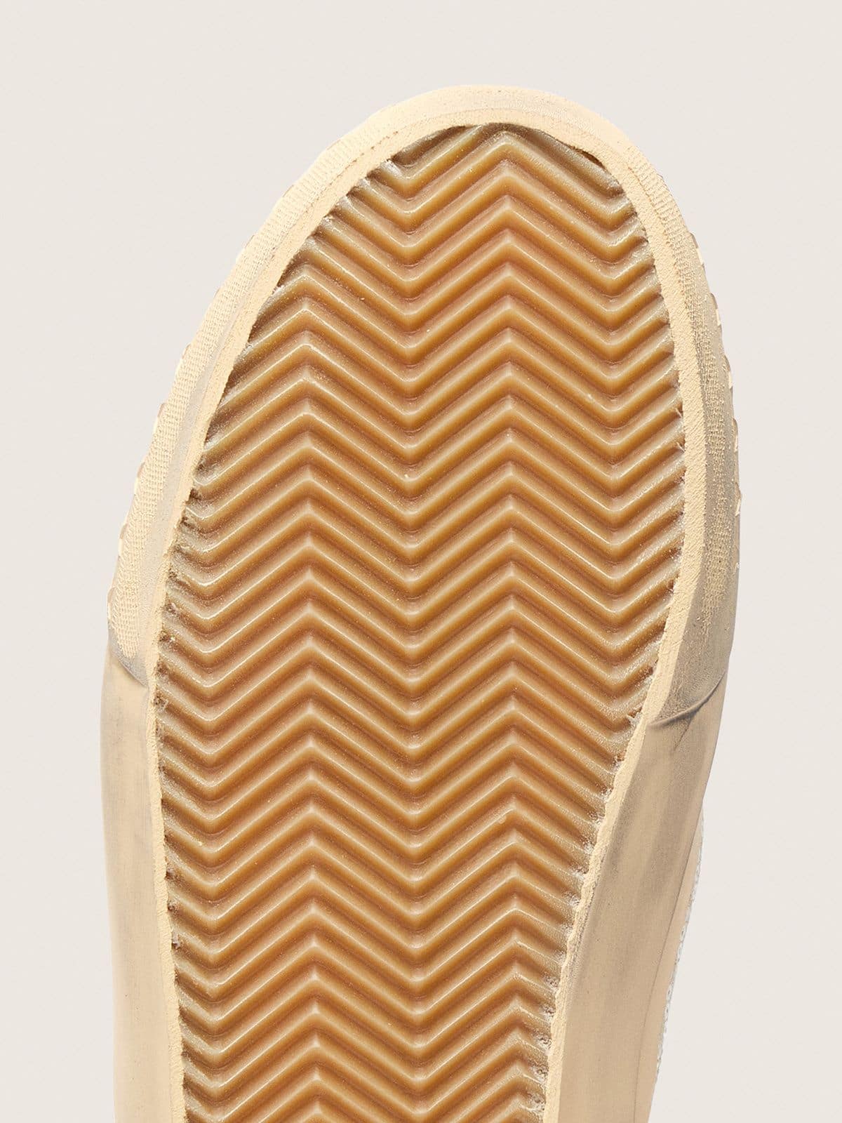 Men’s VCE Penstar in beige suede and pearl-colored sequins