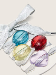 Skins silver laces with four colorful charms