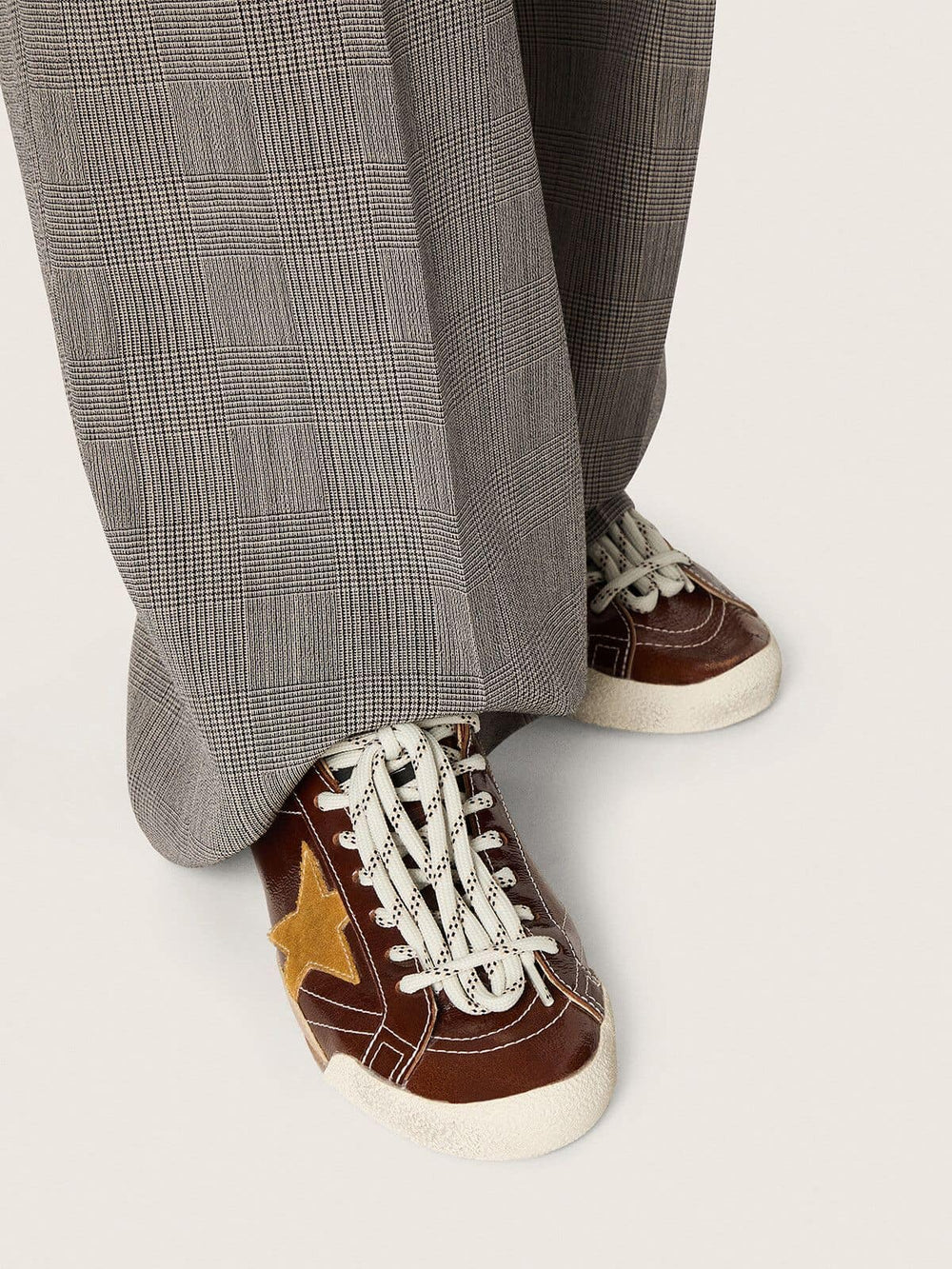 Women's True-Star in burgundy naplak with suede star and silver nappa heel tab