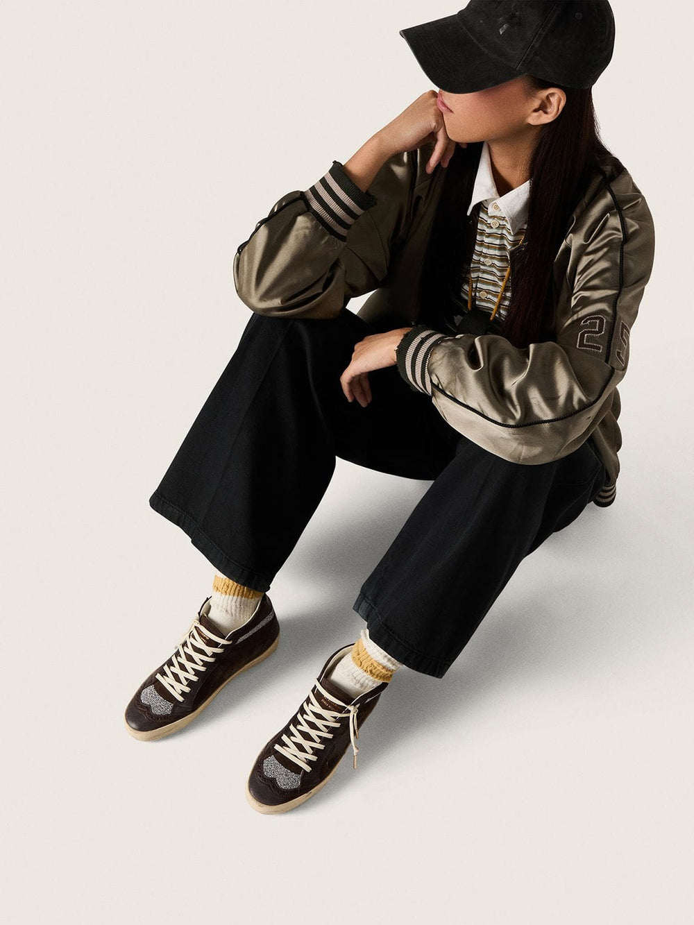 Women's Mid Star in brown suede with leather star and Swarovski crystal flash