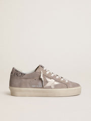 Women’s Hi Star sneakers in beige suede with laminated leather star and glitter heel tab