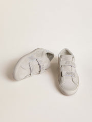 Women's Old School in light gray suede with a leather star with micro-glitter