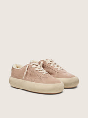 Women’s Space-Star in old rose suede with shearling lining