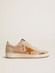 Women's Ball Star in suede with orange star and silver metallic heel tab