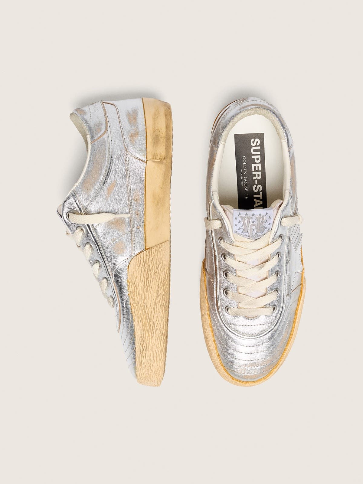 Women's Super-Star LAB in metallic nappa with silver TPU star