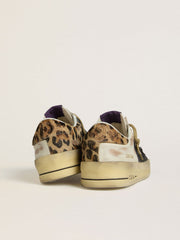 Women's Stardan in nappa and mesh with leopard-print pony skin heel tab