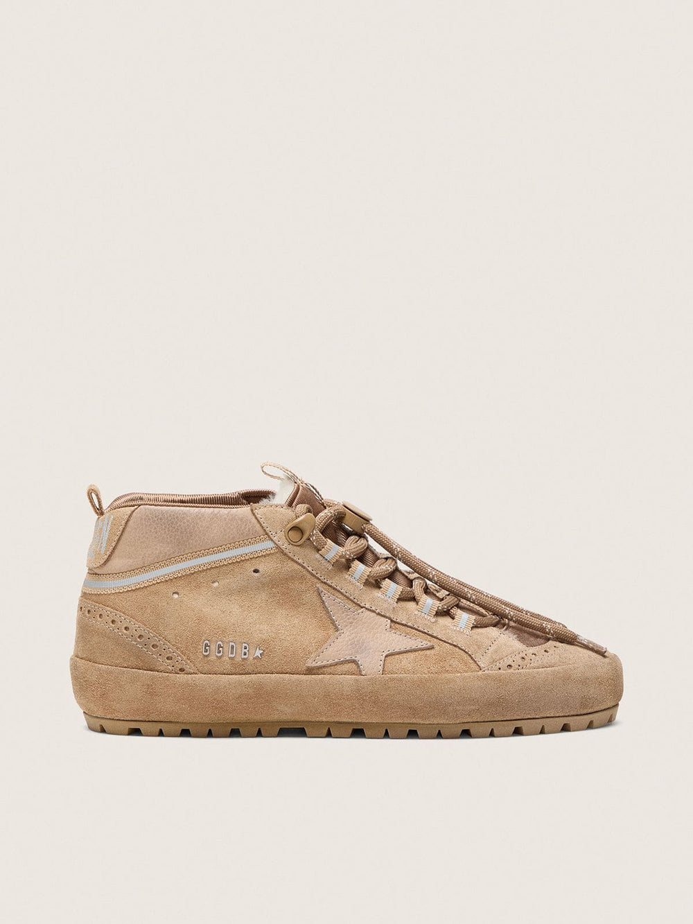 Women's Mid Star Ski in caramel suede with nubuck star and suede heel tab