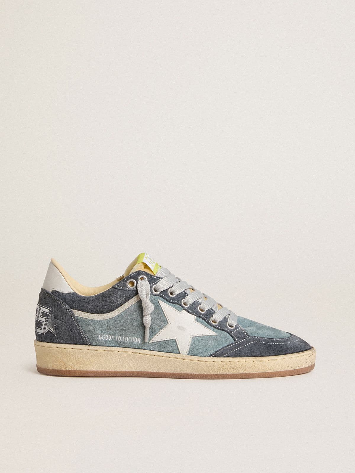 Women's Ball Star LTD in light blue suede with milk-white leather star and heel tab