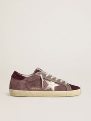 Women's Super-Star LTD in lilac suede with silver metallic leather star and suede heel tab