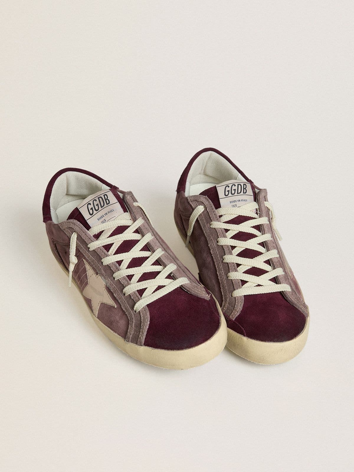 Women's Super-Star LTD in lilac suede with silver metallic leather star and suede heel tab