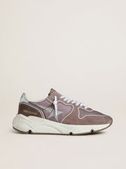 Women's Running Sole in lavender nylon and suede with printed star and silver leather heel tab