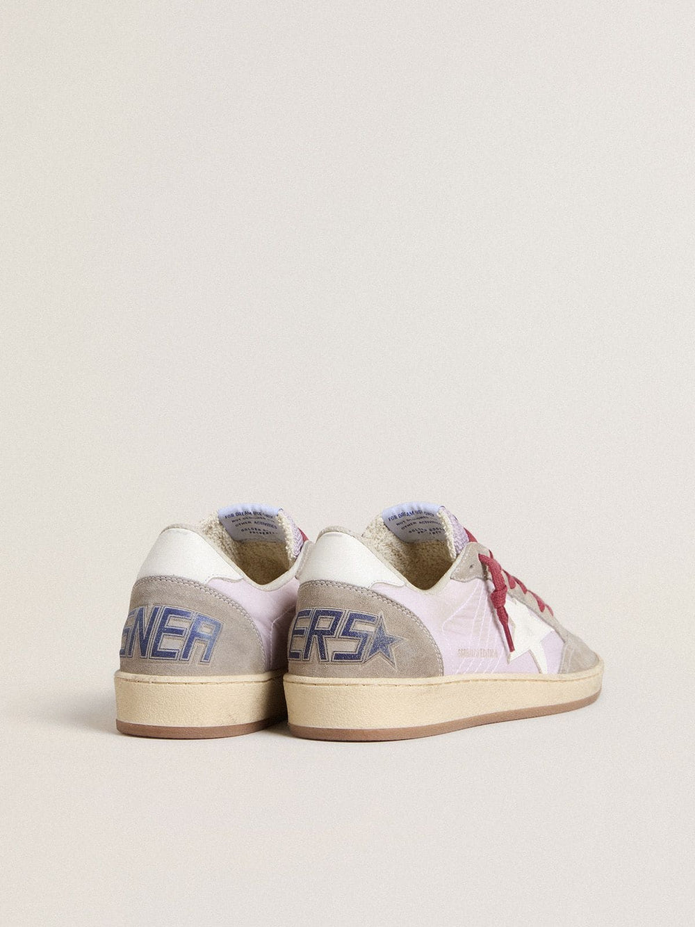 Women's Ball Star LTD in lilac nylon with white leather star and suede inserts