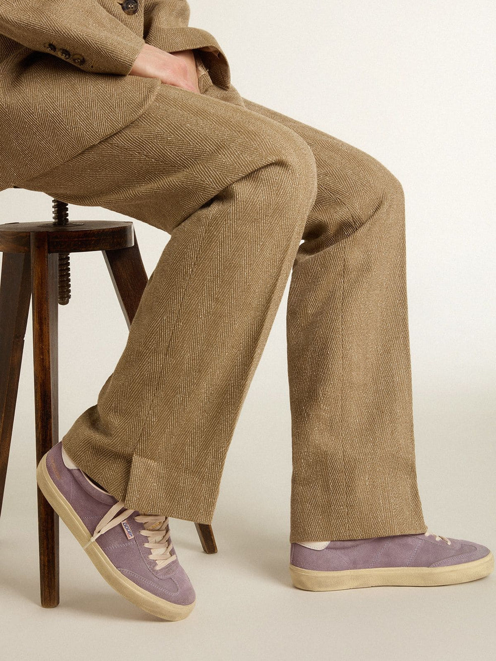 Women's Soul Star in lilac suede with white leather heel tab