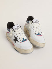 Women's Forty2 with black star and silver foiled leather heel tab