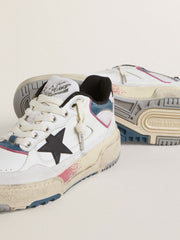 Women's Forty2 with black star and silver foiled leather heel tab