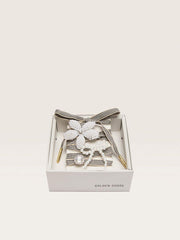 Skins black and beige striped laces with beaded and sparkling charms