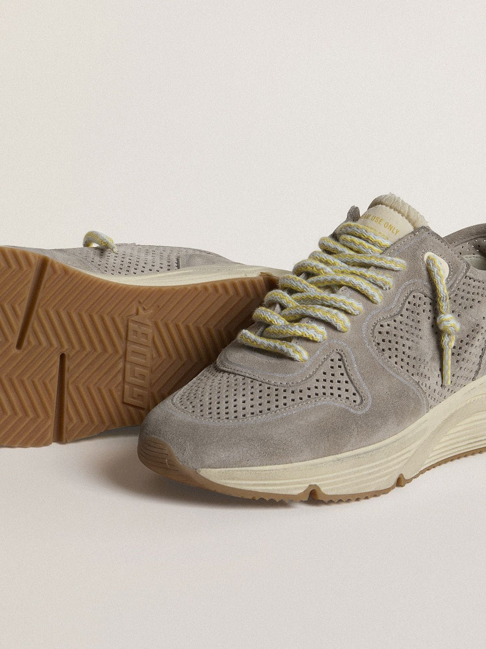 Women's Running Sole in gray suede with gray suede star and heel tab