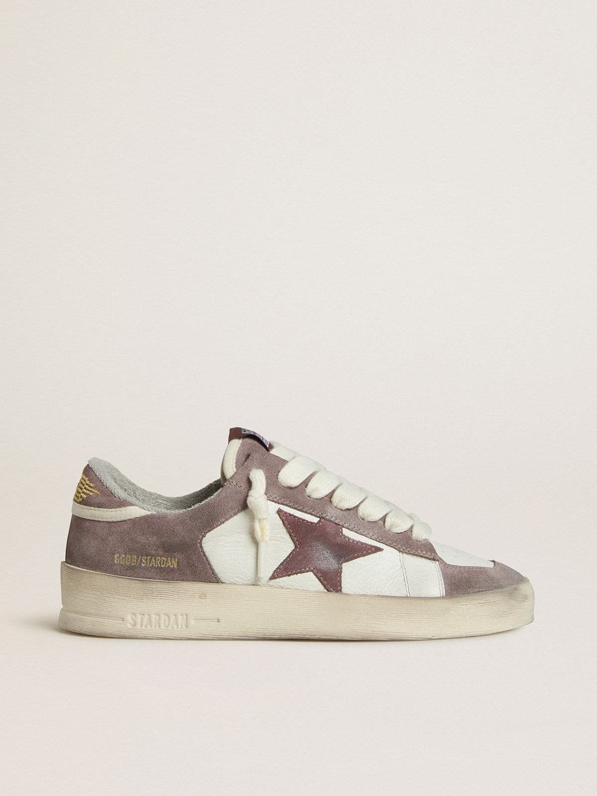 Women's Stardan LTD in nappa leather and suede with mauve suede star and lavender suede heel tab