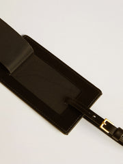 Black luggage tag