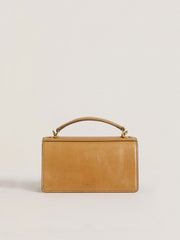 Small Venezia Bag in tobacco-colored leather with gold details