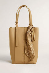 Ribbon in dove-gray silk twill with paisley pattern