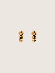 Hoop earrings with antique gold-colored studs