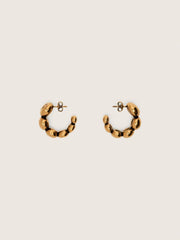 Hoop earrings with antique gold-colored studs