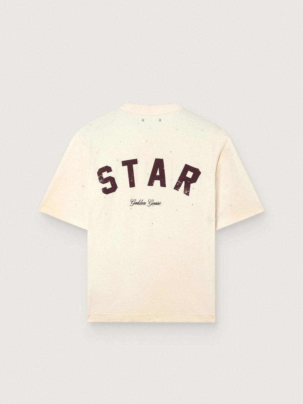 Star unisex T-shirt in white cotton with all-over gradient crystals and print on the back